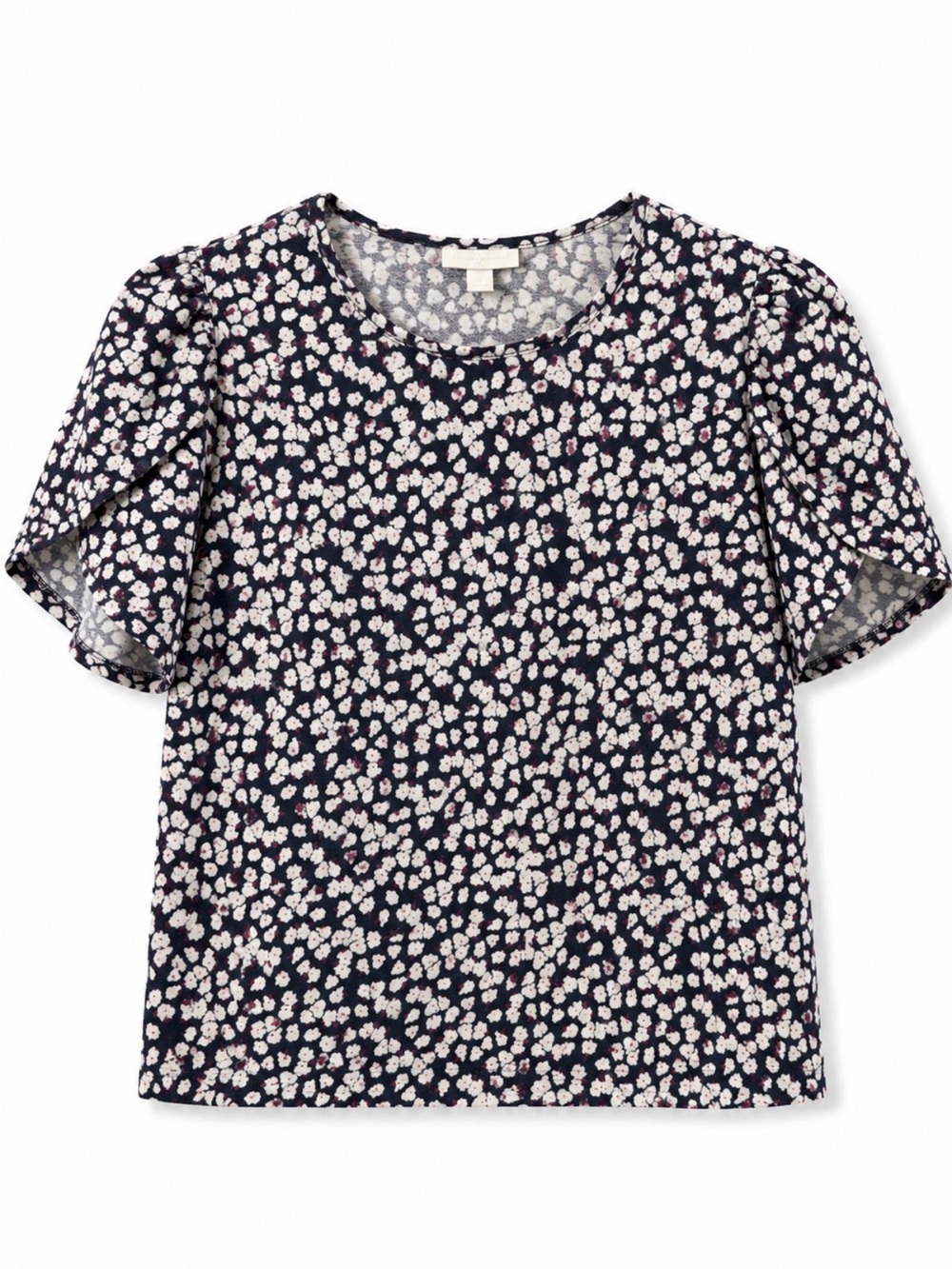 Charter Club Black Floral Puff Sleeve Blouse
